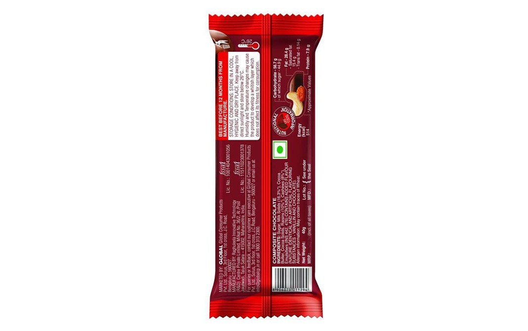 Luvit Dairy Rich Fruit & Nut Bar    Pack  40 grams